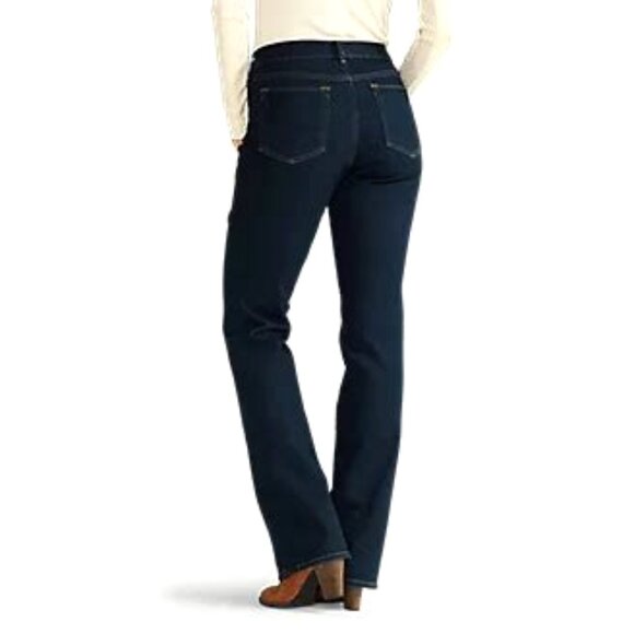 Eddie Bauer Curvy Bootcut Denim Jeans Womens, dark wash, size 2 petite - Picture 2 of 10